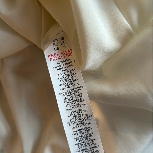 ASOS 3D luxe fringe cupped fishtail maxi dress gown in white Size 6 - Picture 14 of 15